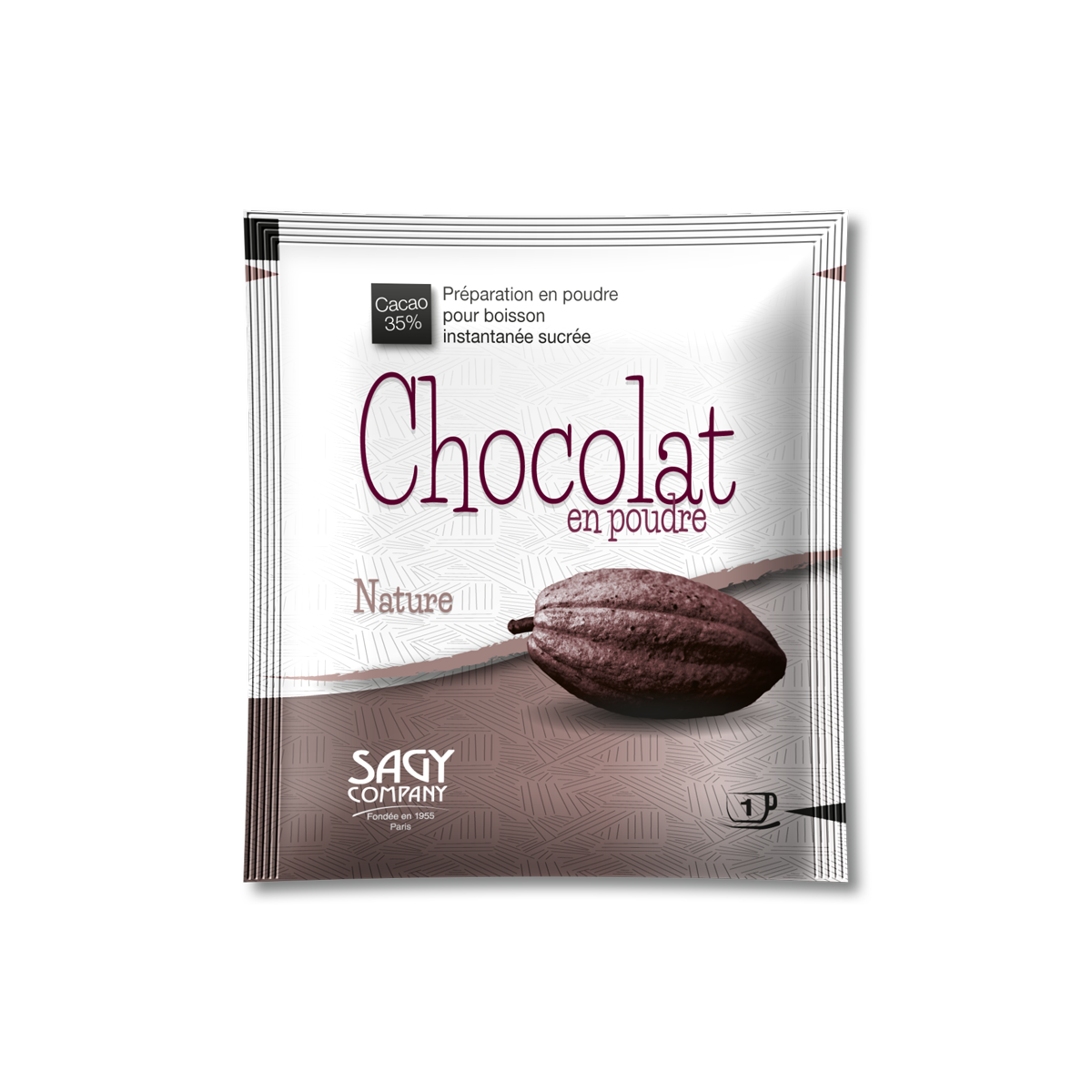 Sachet de chocolat en poudre nature